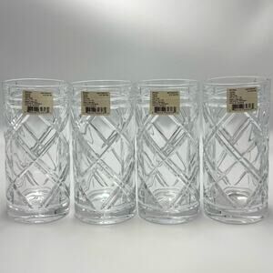 New Ralph Lauren Brogan Highball Four Glasses
Lead Crystal Made in Germany